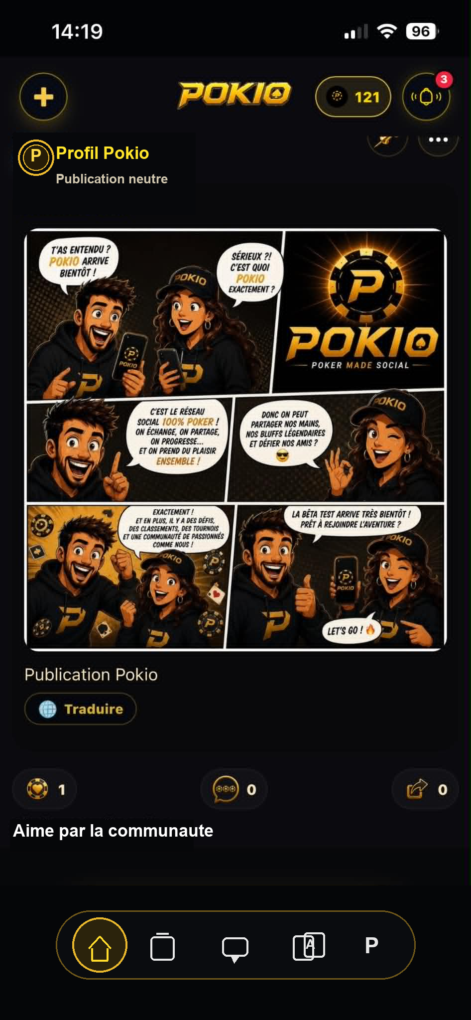 Feed social Pokio neutralisé