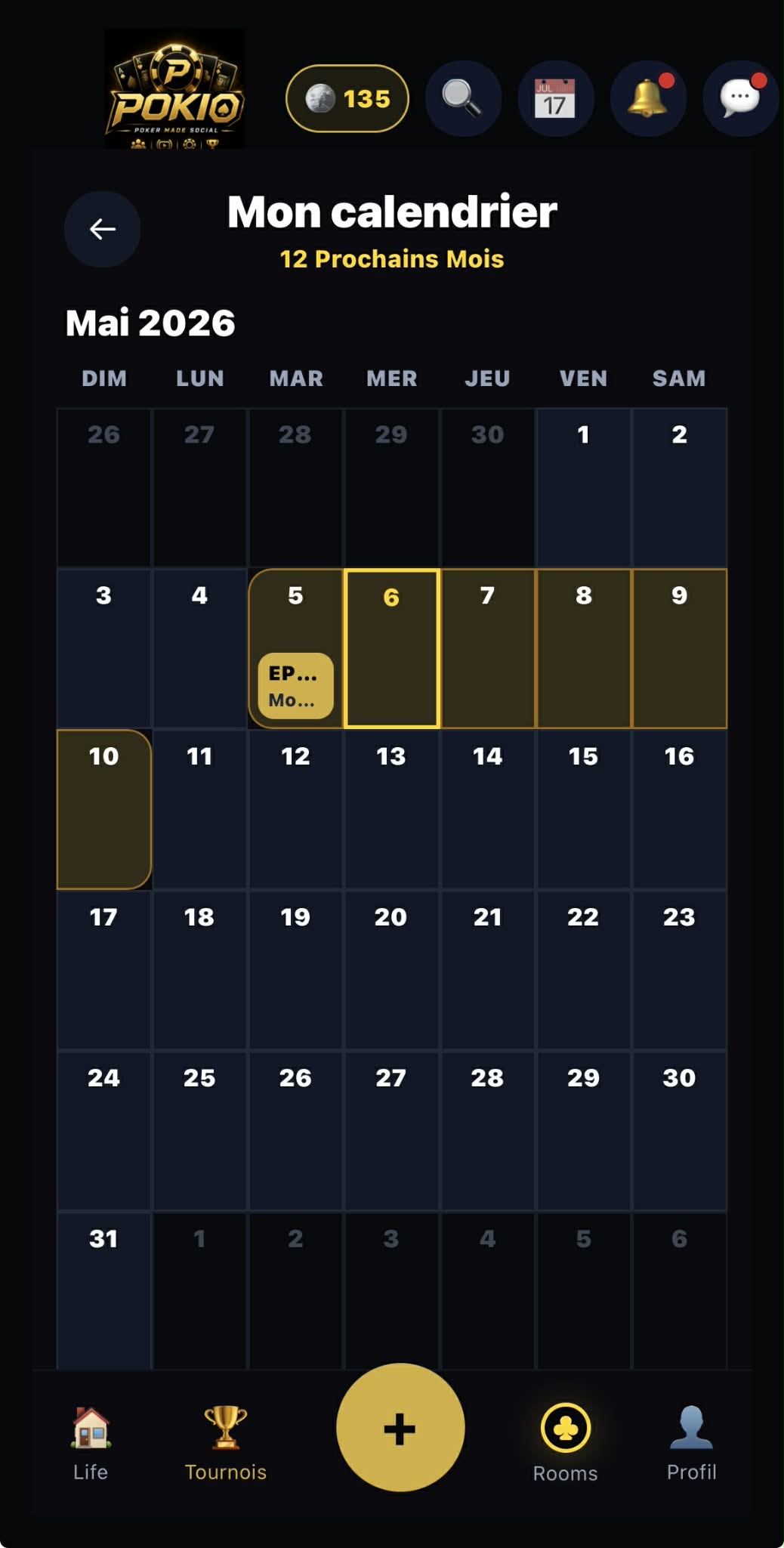 Calendrier Pokio